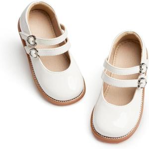 imageFlaryzone Toddler Little Girl Mary Jane School Uniform Oxfords Flat Dress ShoesFm52white