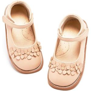 imageFlaryzone Toddler Little Girl Mary Jane School Uniform Oxfords Flat Dress ShoesNudefr63