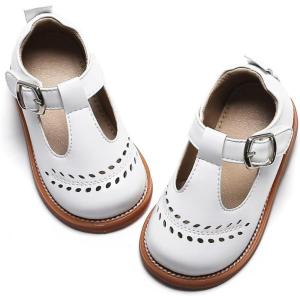 imageFlaryzone Toddler Little Girl Mary Jane School Uniform Oxfords Flat Dress ShoesWhitefr42