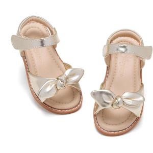 imageFlaryzone Toddler Little Girls Glitter Flower OpenToe Flat Dress Sandals Summer ShoesFm07gold