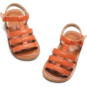 imageFlaryzone ToddlerLittle Kids Classic Rome OpenToe Flat Sandals05brown