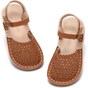 imageFlaryzone ToddlerLittle Kids Classic Rome OpenToe Flat Sandals081brown