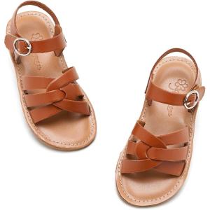 imageFlaryzone ToddlerLittle Kids Classic Rome OpenToe Flat Sandals34brown