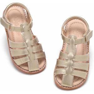imageFlaryzone ToddlerLittle Kids Classic Rome OpenToe Flat Sandals35gold