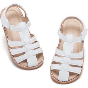 imageFlaryzone ToddlerLittle Kids Classic Rome OpenToe Flat Sandals35white