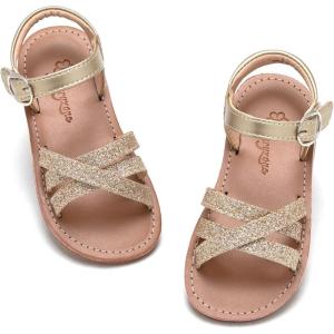imageFlaryzone ToddlerLittle Kids Classic Rome OpenToe Flat SandalsFr56gold