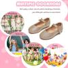 imageFlaryzone ToddlerLittle Girls Ballerina Flat Mary Jane Princess Dress Shoes  Wedding School PartyGlitter Goldfh26