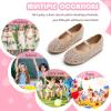 imageFlaryzone ToddlerLittle Girls Ballerina Flat Mary Jane Princess Dress Shoes  Wedding School PartyGoldfh22