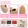 imageFlaryzone ToddlerLittle Girls Ballerina Flat Mary Jane Princess Dress Shoes  Wedding School PartyGoldfh22