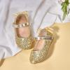imageFlaryzone ToddlerLittle Girls Ballerina Flat Mary Jane Princess Dress Shoes  Wedding School PartyGoldfr19