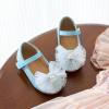 imageFlaryzone ToddlerLittle Girls Ballerina Flat Mary Jane Princess Dress Shoes  Wedding School PartyLight Bluefm16