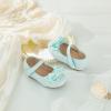 imageFlaryzone ToddlerLittle Girls Ballerina Flat Mary Jane Princess Dress Shoes  Wedding School PartyLight Bluefr385
