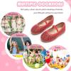 imageFlaryzone ToddlerLittle Girls Ballerina Flat Mary Jane Princess Dress Shoes  Wedding School PartyRedfh22
