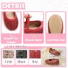 imageFlaryzone ToddlerLittle Girls Ballerina Flat Mary Jane Princess Dress Shoes  Wedding School PartyRedfh22