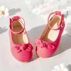 imageFlaryzone ToddlerLittle Girls Ballerina Flat Mary Jane Princess Dress Shoes  Wedding School PartyRedfr182