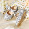 imageFlaryzone ToddlerLittle Girls Ballerina Flat Mary Jane Princess Dress Shoes  Wedding School PartySilverfr28
