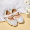 imageFlaryzone ToddlerLittle Girls Ballerina Flat Mary Jane Princess Dress Shoes  Wedding School PartyWhitefr19