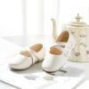 imageFlaryzone ToddlerLittle Girls Ballerina Flat Mary Jane Princess Dress Shoes  Wedding School PartyWhitefr381