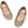 imageFlaryzone ToddlerLittle Girls Ballerina Flat Mary Jane Princess Dress Shoes  Wedding School PartyGlitter Goldfh26