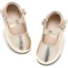 imageFlaryzone ToddlerLittle Girls Ballerina Flat Mary Jane Princess Dress Shoes  Wedding School PartyGoldfr11