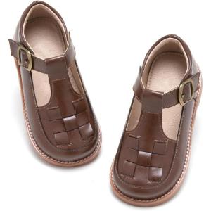 imageFlaryzone Toddler Little Girl Mary Jane School Uniform Oxfords Flat Dress ShoesFr386brown