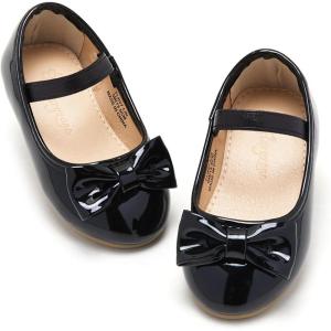 imageFlaryzone ToddlerLittle Girls Ballerina Flat Mary Jane Princess Dress Shoes  Wedding School PartyBlackflr07