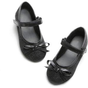 imageFlaryzone ToddlerLittle Girls Ballerina Flat Mary Jane Princess Dress Shoes  Wedding School PartyBlackflr108