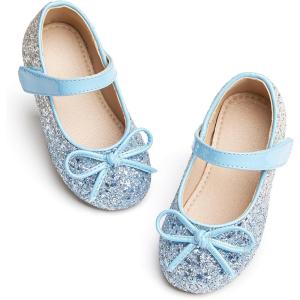 imageFlaryzone ToddlerLittle Girls Ballerina Flat Mary Jane Princess Dress Shoes  Wedding School PartyBluefm19