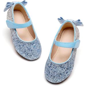 imageFlaryzone ToddlerLittle Girls Ballerina Flat Mary Jane Princess Dress Shoes  Wedding School PartyBluefm20