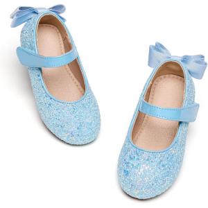 imageFlaryzone ToddlerLittle Girls Ballerina Flat Mary Jane Princess Dress Shoes  Wedding School PartyBluefr19