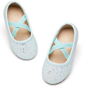 imageFlaryzone ToddlerLittle Girls Ballerina Flat Mary Jane Princess Dress Shoes  Wedding School PartyLight Bluefm21