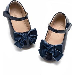 imageFlaryzone ToddlerLittle Girls Ballerina Flat Mary Jane Princess Dress Shoes  Wedding School PartyNavyfr18