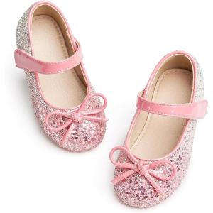 imageFlaryzone ToddlerLittle Girls Ballerina Flat Mary Jane Princess Dress Shoes  Wedding School PartyPinkfm19