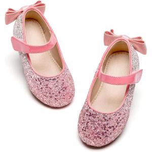 imageFlaryzone ToddlerLittle Girls Ballerina Flat Mary Jane Princess Dress Shoes  Wedding School PartyPinkfm20