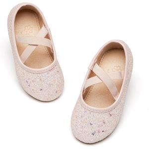 imageFlaryzone ToddlerLittle Girls Ballerina Flat Mary Jane Princess Dress Shoes  Wedding School PartyPinkfm21