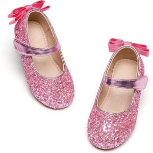 imageFlaryzone ToddlerLittle Girls Ballerina Flat Mary Jane Princess Dress Shoes  Wedding School PartyPinkfr19