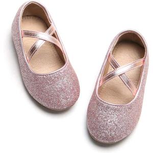 imageFlaryzone ToddlerLittle Girls Ballerina Flat Mary Jane Princess Dress Shoes  Wedding School PartyPinkfr22
