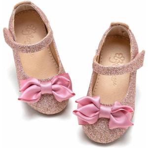 imageFlaryzone ToddlerLittle Girls Ballerina Flat Mary Jane Princess Dress Shoes  Wedding School PartyPinkfr385