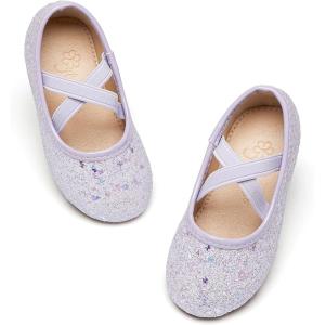 imageFlaryzone ToddlerLittle Girls Ballerina Flat Mary Jane Princess Dress Shoes  Wedding School PartyPurplefm21