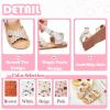 imageFlaryzone Girls Sandals Open Toe Summer Flats Dress Sandals Shoes ToddlerLittle KidFa33beige