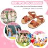 imageFlaryzone Girls Sandals Open Toe Summer Flats Dress Sandals Shoes ToddlerLittle KidFa33brown