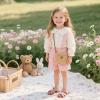 imageFlaryzone Girls Sandals Open Toe Summer Flats Dress Sandals Shoes ToddlerLittle KidFa33pink