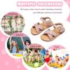 imageFlaryzone Girls Sandals Open Toe Summer Flats Dress Sandals Shoes ToddlerLittle KidFa33pink