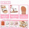 imageFlaryzone Girls Sandals Open Toe Summer Flats Dress Sandals Shoes ToddlerLittle KidFa33white