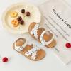 imageFlaryzone Girls Sandals Open Toe Summer Flats Dress Sandals Shoes ToddlerLittle KidFa33white
