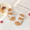 imageFlaryzone Girls Sandals Open Toe Summer Flats Dress Sandals Shoes ToddlerLittle KidFa33white