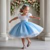 imageFlaryzone Girls Sandals Open Toe Summer Flats Dress Sandals Shoes ToddlerLittle KidFa35blue