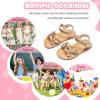 imageFlaryzone Girls Sandals Open Toe Summer Flats Dress Sandals Shoes ToddlerLittle KidFa35gold