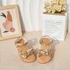 imageFlaryzone Girls Sandals Open Toe Summer Flats Dress Sandals Shoes ToddlerLittle KidFa35gold