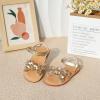 imageFlaryzone Girls Sandals Open Toe Summer Flats Dress Sandals Shoes ToddlerLittle KidFa35gold